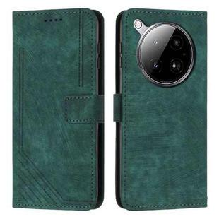 For Infinix Zero 40 4G Skin Feel Stripe Pattern Leather Phone Case(Green)