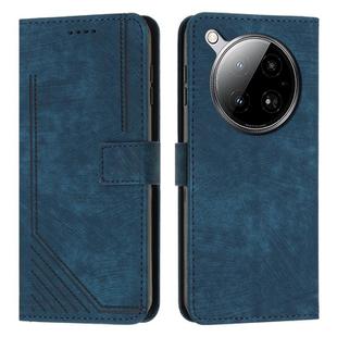 For Infinix Zero 40 4G Skin Feel Stripe Pattern Leather Phone Case(Blue)