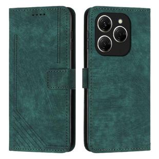 For Tecno Spark 20 Pro 5G Skin Feel Stripe Pattern Leather Phone Case(Green)