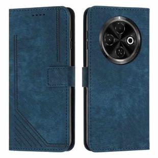 For Tecno Spark 30C Skin Feel Stripe Pattern Leather Phone Case(Blue)