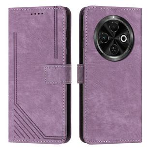 For Tecno Spark 30C Skin Feel Stripe Pattern Leather Phone Case(Purple)