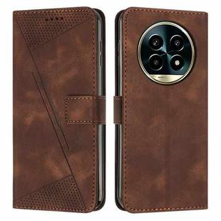 For Realme 13 Pro+ 5G Global Dream Triangle Leather Phone Case(Brown)