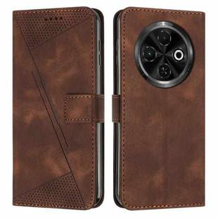 For Tecno Spark 30C Dream Triangle Leather Phone Case(Brown)