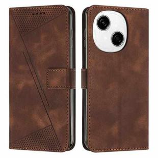 For Tecno Spark Go 1 Dream Triangle Leather Phone Case(Brown)