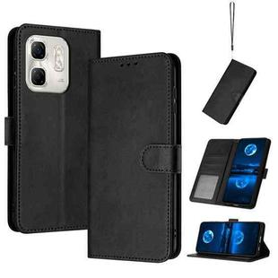 For Infinix Hot 50i Solid Calf Texture Flip Leather Phone Case(Black)