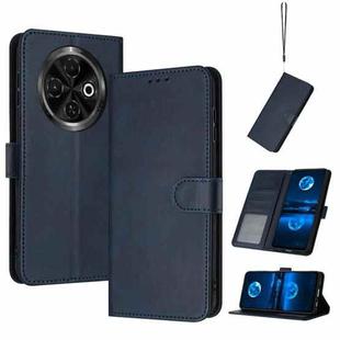 For Tecno Spark 30C Solid Calf Texture Flip Leather Phone Case(Dark Blue)