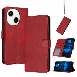 For Tecno Spark Go 1 Solid Calf Texture Flip Leather Phone Case(Red)