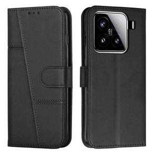 For Xiaomi 15 Stitching Calf Texture Buckle Leather Phone Case(Black)