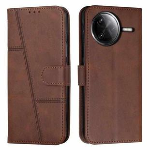 For Xiaomi Poco F7 Pro / F7 Ultra Stitching Calf Texture Buckle Leather Phone Case(Brown)