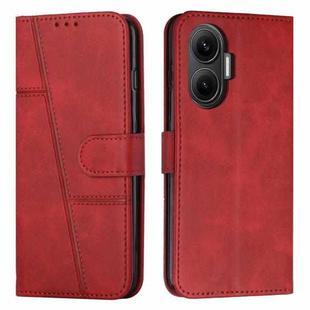 For Xiaomi Poco F7 Stitching Calf Texture Buckle Leather Phone Case(Red)