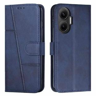 For Xiaomi Poco F7 Stitching Calf Texture Buckle Leather Phone Case(Blue)