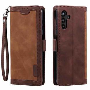 For Samsung Galaxy S25+ 5G Retro Splicing Horizontal Flip Leather Phone Case(Brown)