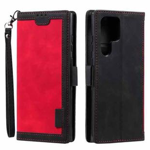 For Samsung Galaxy S25 Ultra 5G Retro Splicing Horizontal Flip Leather Phone Case(Red)