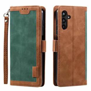 For Samsung Galaxy S25 FE 5G Retro Splicing Horizontal Flip Leather Phone Case(Green)