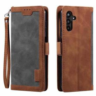 For Samsung Galaxy S25 FE 5G Retro Splicing Horizontal Flip Leather Phone Case(Grey)