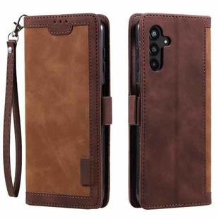 For Samsung Galaxy S25 FE 5G Retro Splicing Horizontal Flip Leather Phone Case(Brown)