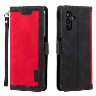 For Samsung Galaxy S25 FE 5G Retro Splicing Horizontal Flip Leather Phone Case(Red)