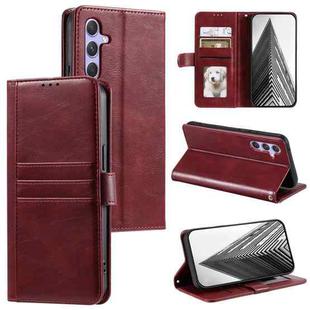 For Samsung Galaxy S25 5G Simple 6-Card Wallet Leather Phone Case(Wine Red)