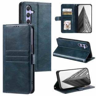 For Samsung Galaxy S25+ 5G Simple 6-Card Wallet Leather Phone Case(Navy Blue)