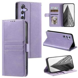 For Samsung Galaxy S25+ 5G Simple 6-Card Wallet Leather Phone Case(Purple)