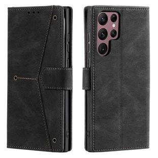 For Samsung Galaxy S25 Ultra 5G Nail Skin Feel Stitching Calf Texture Leather Phone Case(Black)