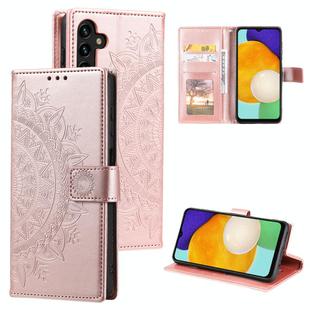 For Samsung Galaxy S25 5G Totem Flower Embossed Leather Phone Case(Rose Gold)