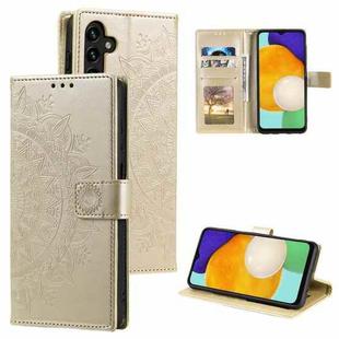 For Samsung Galaxy S25+ 5G Totem Flower Embossed Leather Phone Case(Gold)