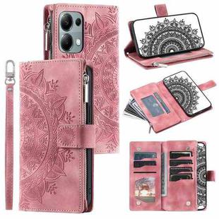 For Motorola Edge 60 Fusion Multi-Card Totem Zipper Leather Phone Case(Pink)