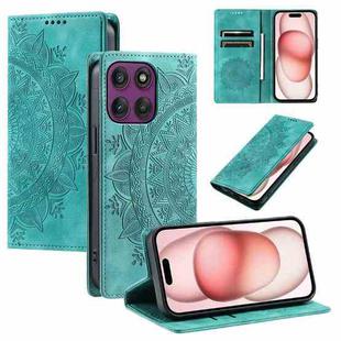 For Motorola Edge 60 Pro Totem Embossed Magnetic Leather Phone Case(Green)