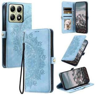 For Xiaomi 14T Skin Feel Totem Embossed Leather Phone Case(Blue)