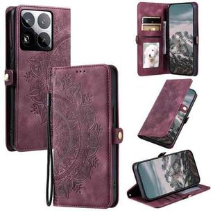 For Xiaomi 15 Pro Skin Feel Totem Embossed Leather Phone Case(Wine Red)