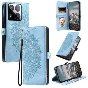 For Xiaomi 15 Pro Skin Feel Totem Embossed Leather Phone Case(Blue)