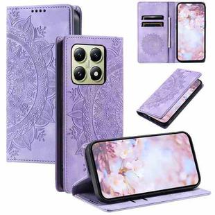 For Xiaomi 14T Totem Embossed Magnetic Leather Phone Case(Purple)