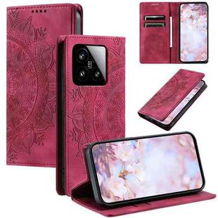 For Xiaomi 15 Totem Embossed Magnetic Leather Phone Case(Red)