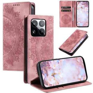 For Xiaomi 15 Pro Totem Embossed Magnetic Leather Phone Case(Rose Gold)