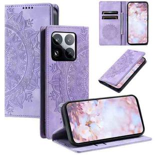 For Xiaomi 15 Pro Totem Embossed Magnetic Leather Phone Case(Purple)