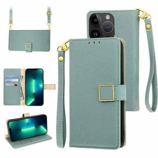 For iPhone 13 Pro Crossbody Litchi Texture Square Buckle Leather Phone Case(Blue)