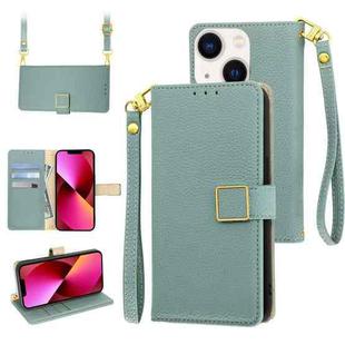 For iPhone 13 mini Crossbody Litchi Texture Square Buckle Leather Phone Case(Blue)