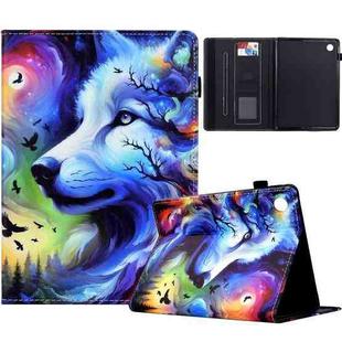 For Samsung Galaxy Tab A9+ Painted Pattern Leather Tablet Case(Star Wolf)