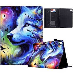 For Samsung Galaxy Tab A7 10.4 2020 Painted Pattern Leather Tablet Case(Star Wolf)