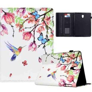 For Samsung Galaxy Tab A 10.5 Painted Pattern Leather Tablet Case(Flowers Bird)