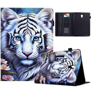 For Samsung Galaxy Tab A 10.5 Painted Pattern Leather Tablet Case(White Tiger)