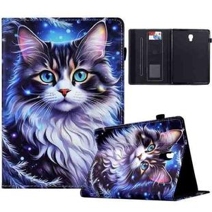 For Samsung Galaxy Tab A 10.5 Painted Pattern Leather Tablet Case(Tabby Cat)