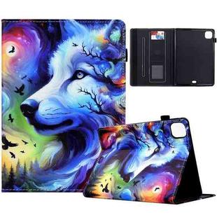 For iPad Air 11 2024 Painted Pattern Leather Tablet Case(Star Wolf)