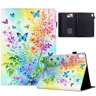 For iPad 10.9 2022 Painted Pattern Leather Tablet Case(Colorful Flowers)