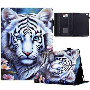 For iPad 9.7 2017 Painted Pattern Leather Tablet Case(White Tiger)