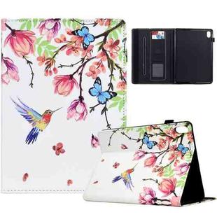 For iPad mini 2021 Painted Pattern Leather Tablet Case(Flowers Bird)