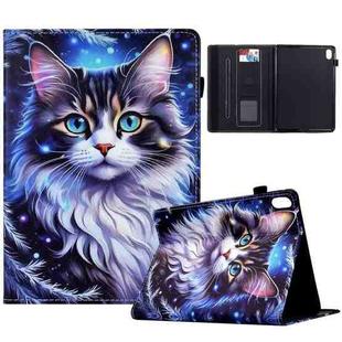 For iPad mini 2021 Painted Pattern Leather Tablet Case(Tabby Cat)
