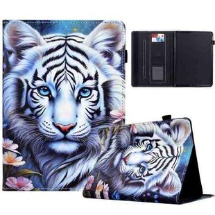 For Amazon Kindle 11th 2022 Painted Pattern Leather Tablet Case(White Tiger)