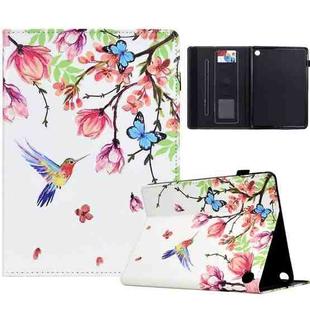 For Amazon Kindle Fire 7 2022 Painted Pattern Leather Tablet Case(Flowers Bird)